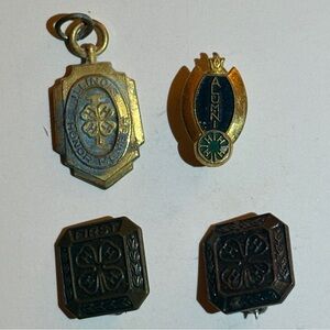Vintage 4-H Pins and Charm Set